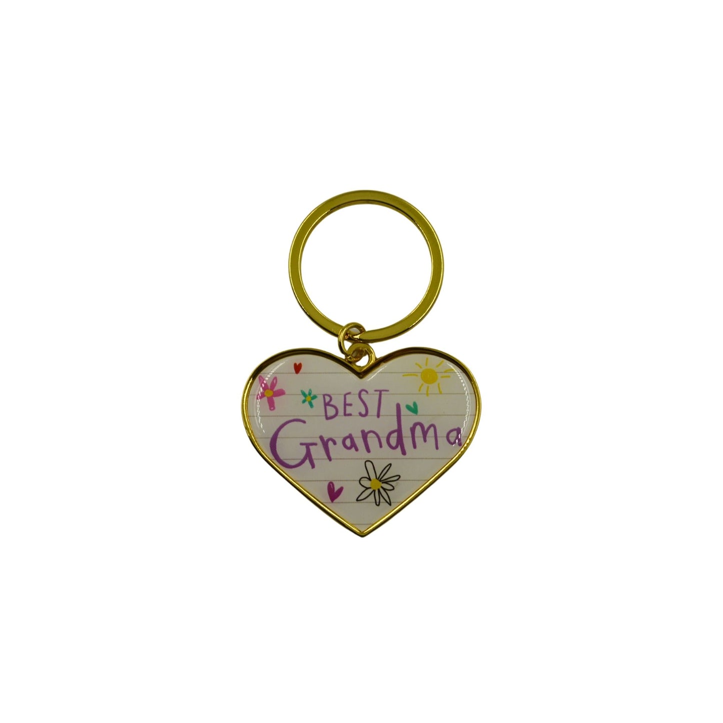 Scribbles Cute Best Grandma Heart Shaped Enamel Keyring