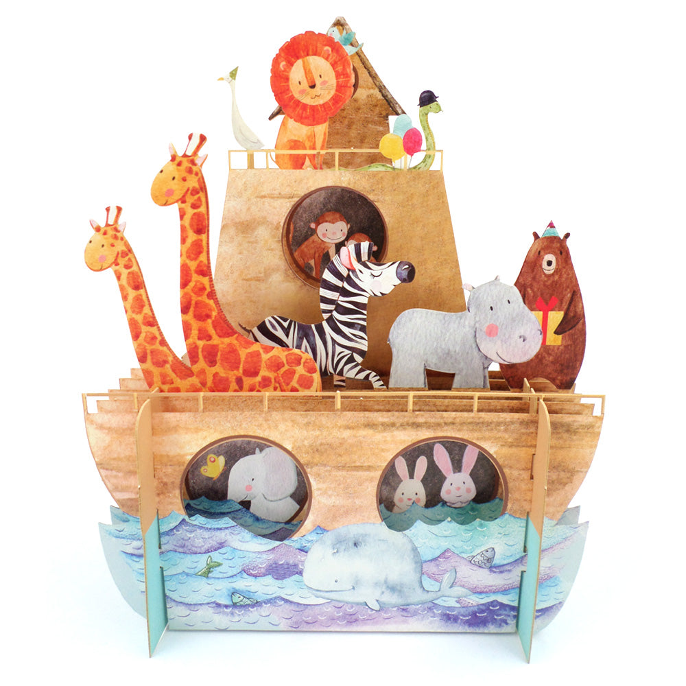 Children's Animals On The Ark 3D Pop Up Birthday Greeting Card