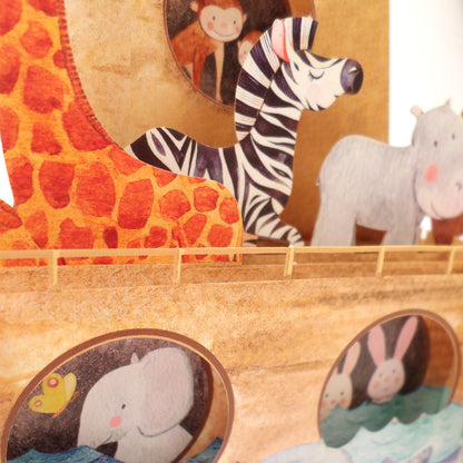 Children's Animals On The Ark 3D Pop Up Birthday Greeting Card