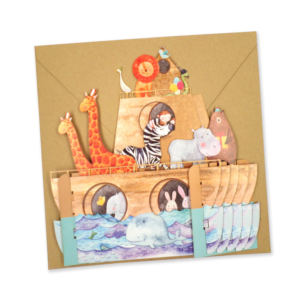 Children's Animals On The Ark 3D Pop Up Birthday Greeting Card
