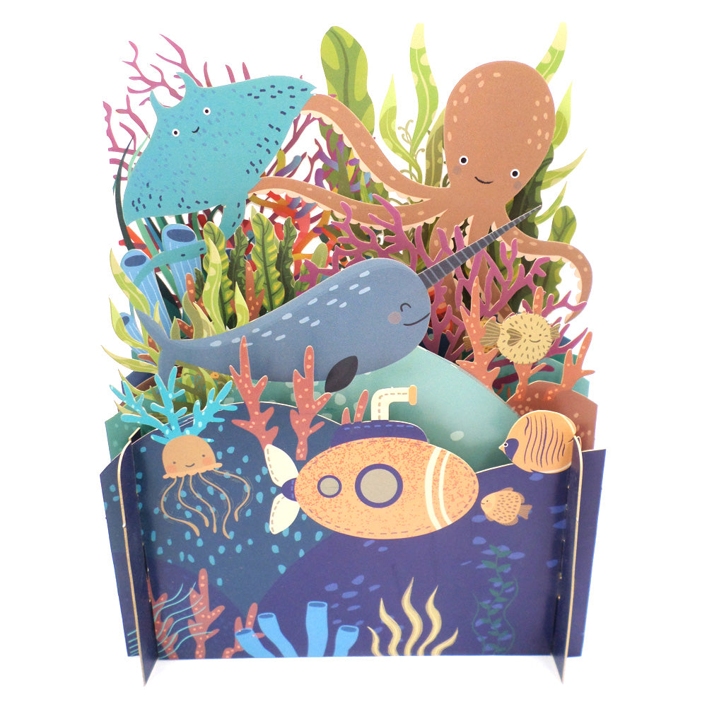 Children's Life Under The Sea 3D Pop Up Birthday Greeting Card