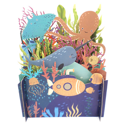Children's Life Under The Sea 3D Pop Up Birthday Greeting Card