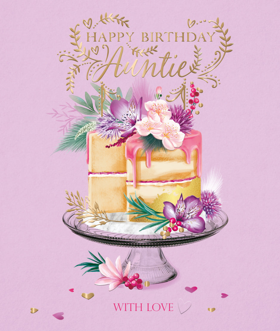 Birthday Cake Auntie Birthday Greeting Card