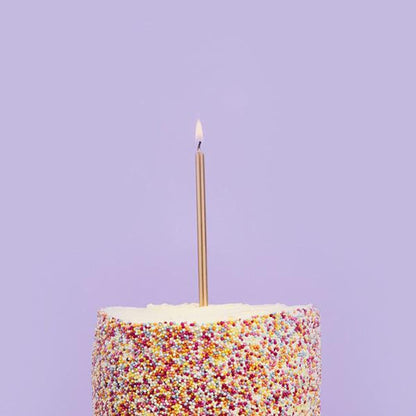 Hootyballoo 12 Pack Gold Skinny Candles & Holders Birthday Celebration Partyware