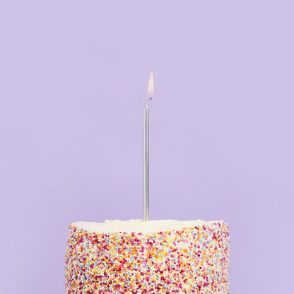 Hootyballoo 12 Pack Silver Candles & Holders Birthday Celebration Partyware