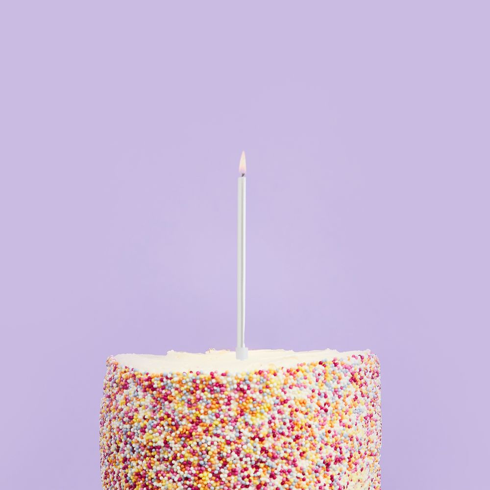 Hootyballoo 12 Pack White Candles & Holders Birthday Celebration Partyware