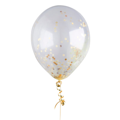 Hootyballoo 5 Pack Gold 12" Confetti Balloons Party Decorations Partyware