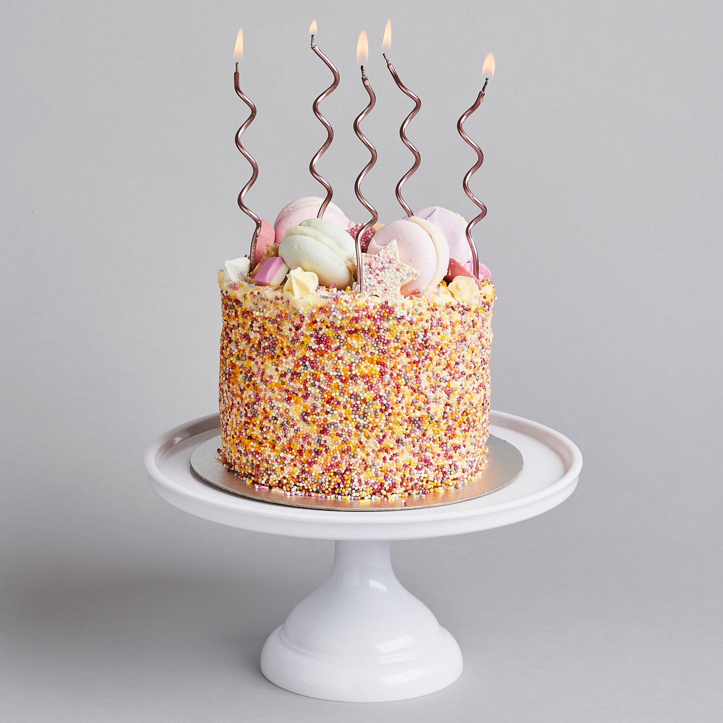 Hootyballoo 12 Pack Rose Gold Curly Candles Birthday Celebration Partyware