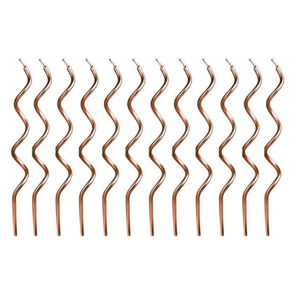 Hootyballoo 12 Pack Rose Gold Curly Candles Birthday Celebration Partyware