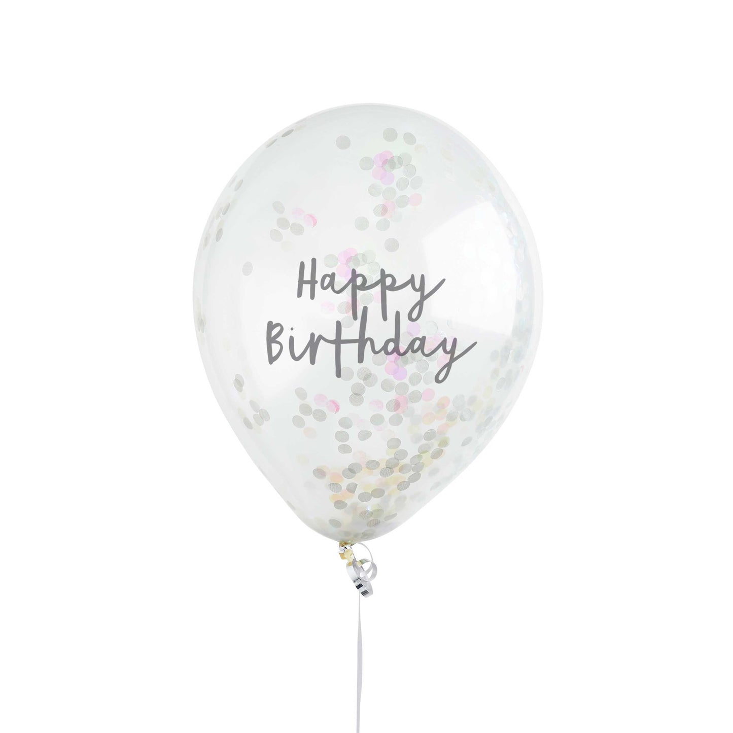 Hootyballoo 5 Pack Iridescent Happy Birthday 12" Confetti Balloons Partyware