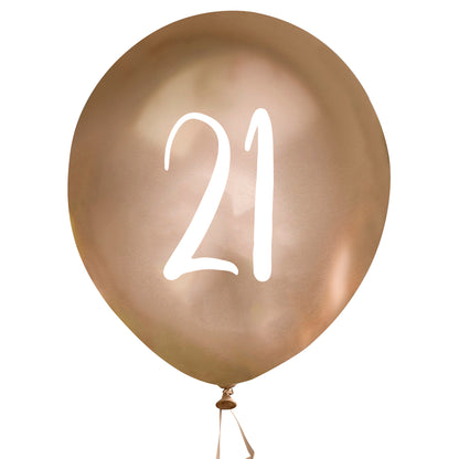 Hootyballoo 5 Pack Gold Number '21' Balloons Party Decorations Partyware