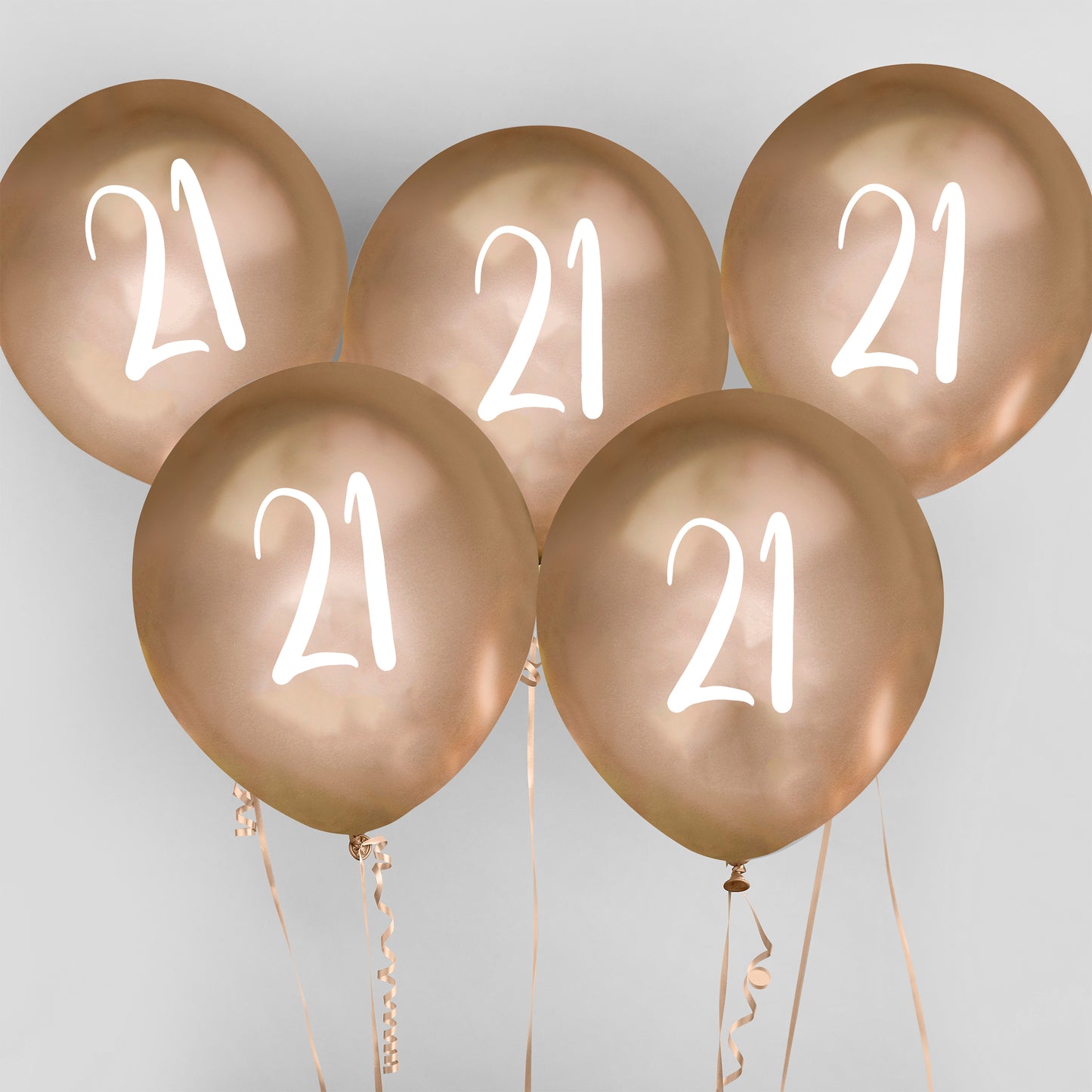 Hootyballoo 5 Pack Gold Number '21' Balloons Party Decorations Partyware