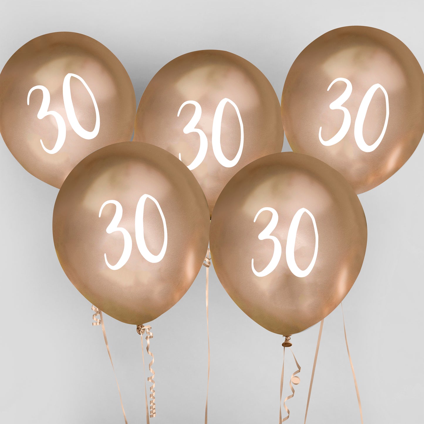 Hootyballoo 5 Pack Gold Number '30' Balloons Party Decorations Partyware