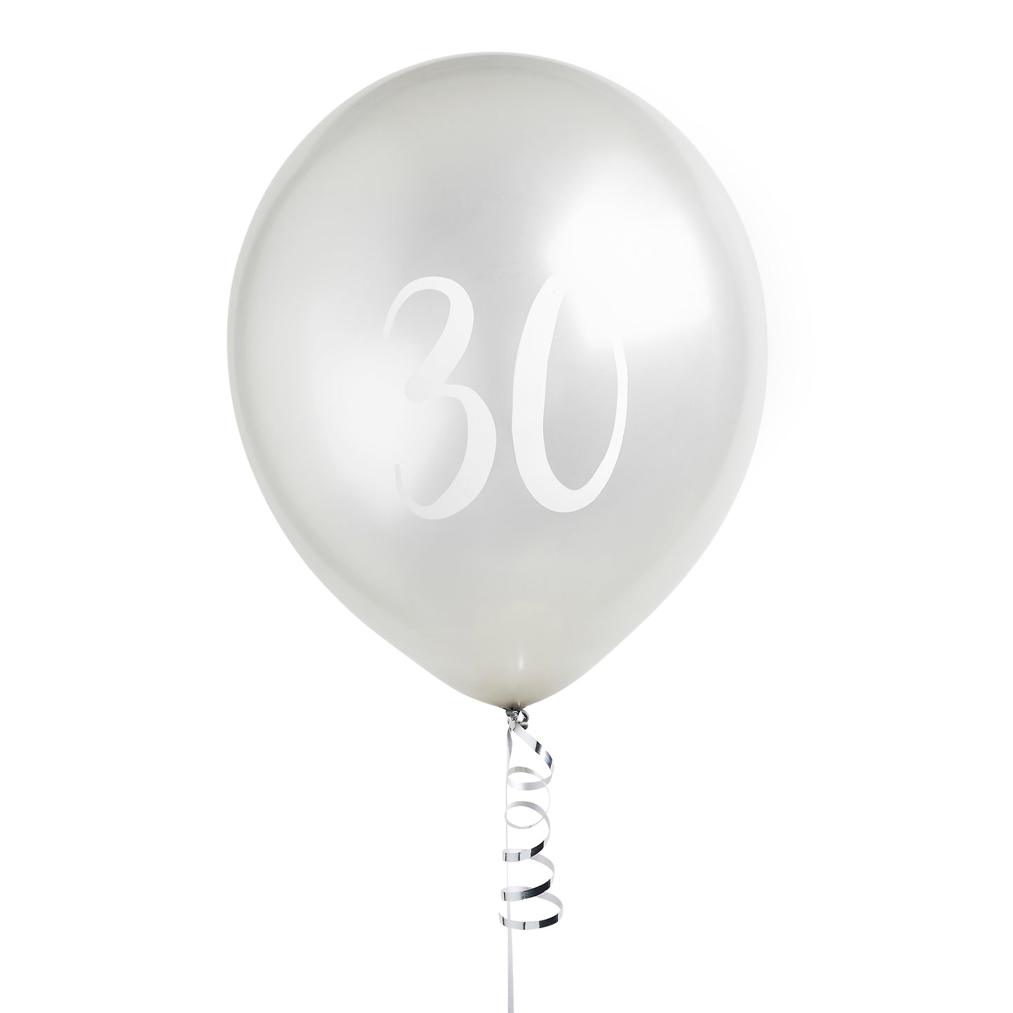 Hootyballoo 5 Pack Silver Number '30' Balloons Party Decorations Partyware