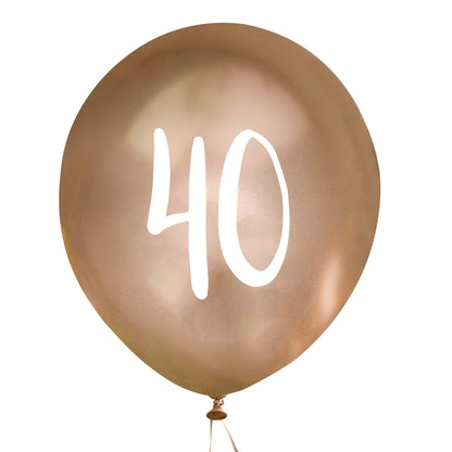 Hootyballoo 5 Pack Gold Number '40' Balloons Party Decorations Partyware
