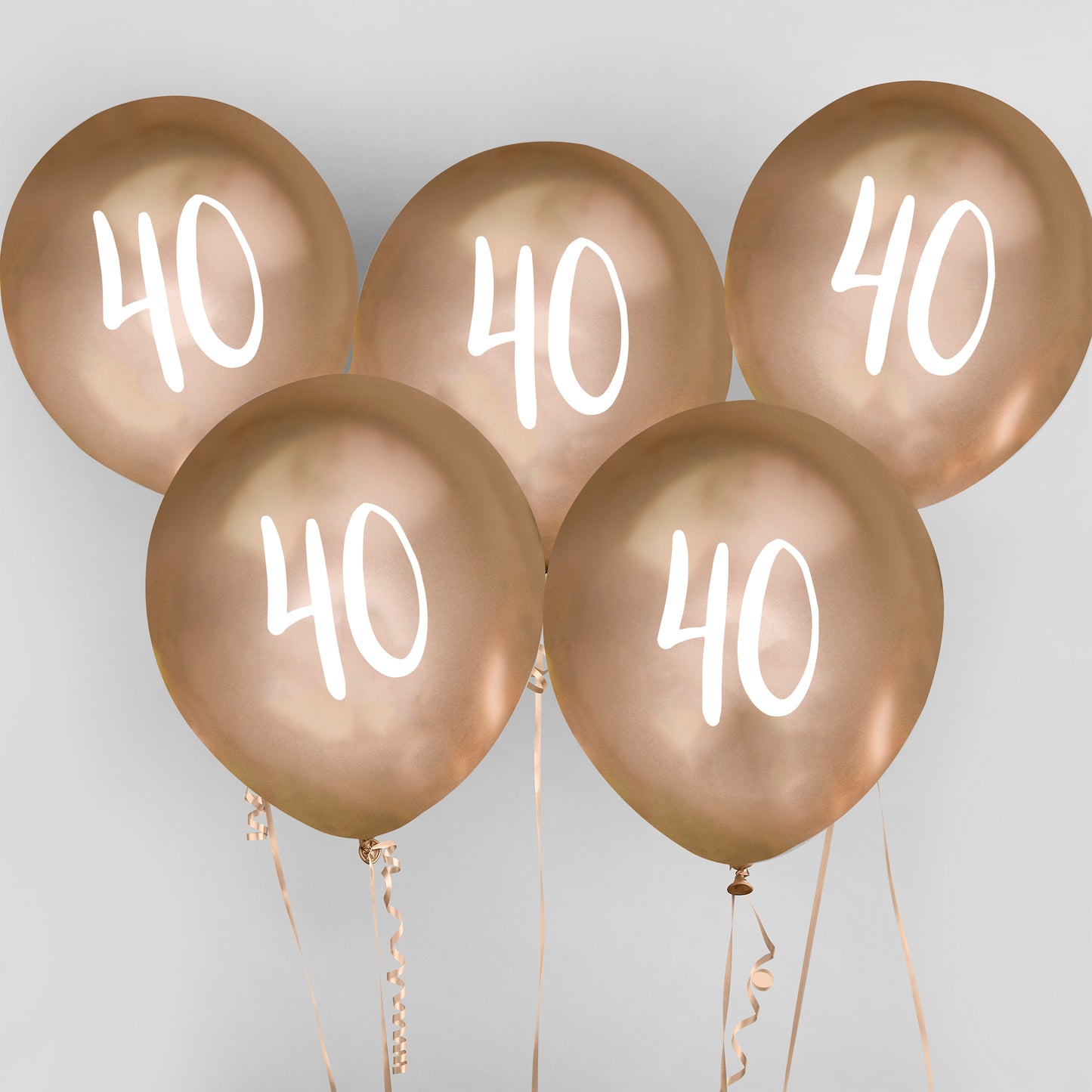 Hootyballoo 5 Pack Gold Number '40' Balloons Party Decorations Partyware