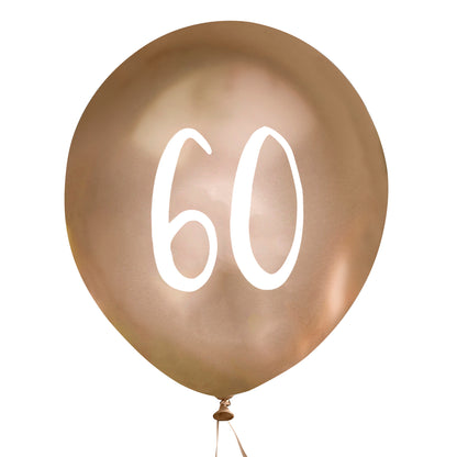 Hootyballoo 5 Pack Gold Number '60' Balloons Party Decorations Partyware