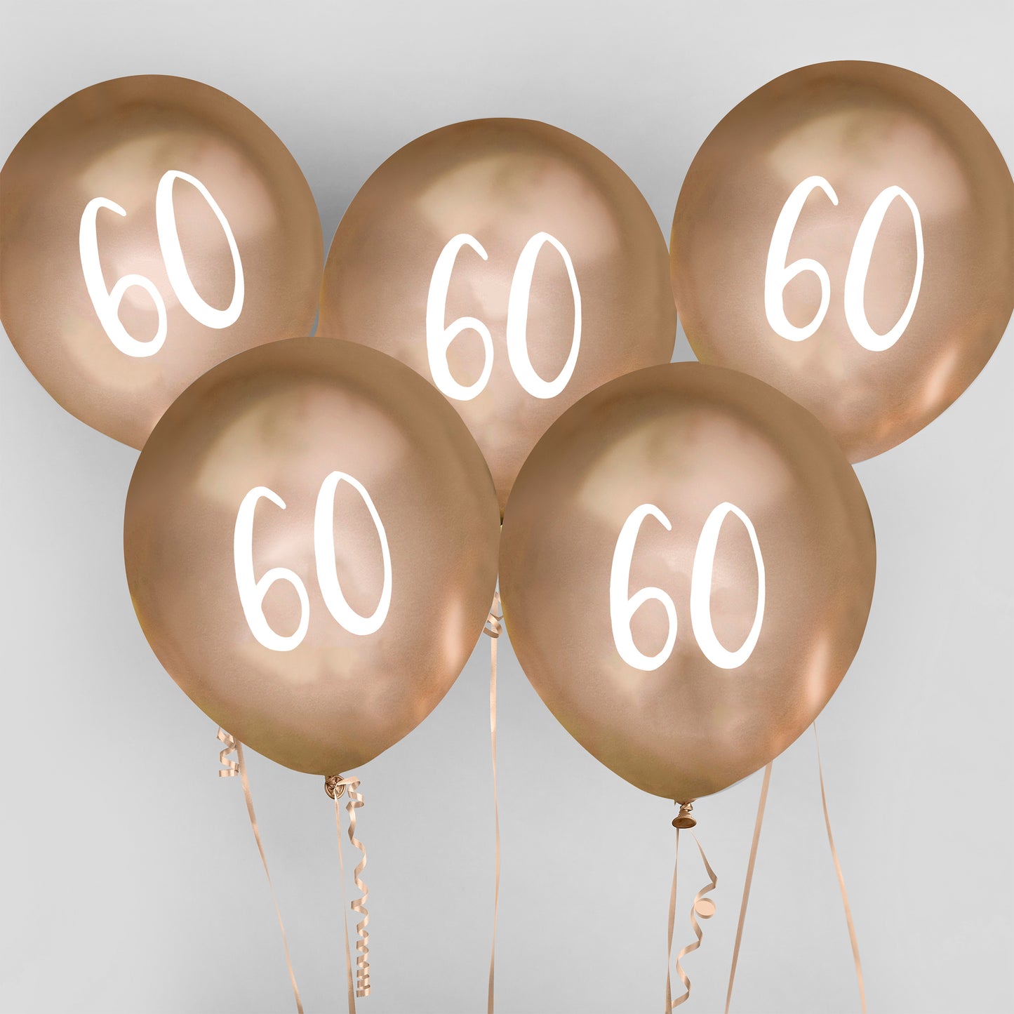 Hootyballoo 5 Pack Gold Number '60' Balloons Party Decorations Partyware