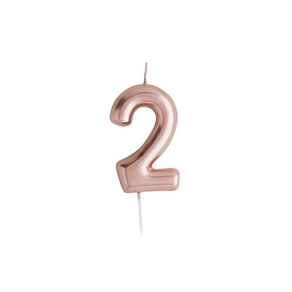 Hootyballoo Rose Gold Number '2 Wax Candle Birthday Celebration Partyware