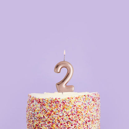 Hootyballoo Rose Gold Number '2 Wax Candle Birthday Celebration Partyware