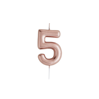 Hootyballoo Rose Gold Number '5' Wax Candle Birthday Celebration Partyware