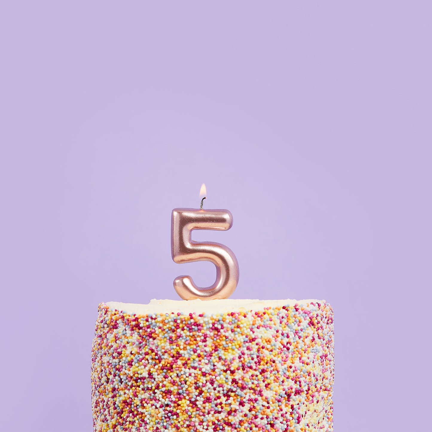 Hootyballoo Rose Gold Number '5' Wax Candle Birthday Celebration Partyware