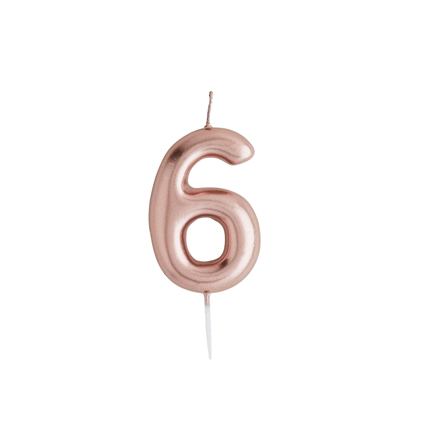 Hootyballoo Rose Gold Number '6' Wax Candle Birthday Celebration Partyware