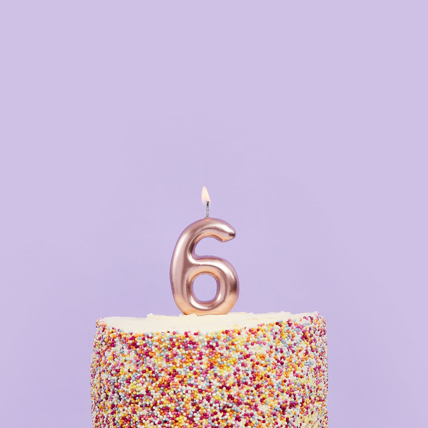 Hootyballoo Rose Gold Number '6' Wax Candle Birthday Celebration Partyware