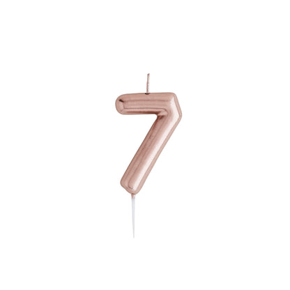 Hootyballoo Rose Gold Number '7' Wax Candle Birthday Celebration Partyware