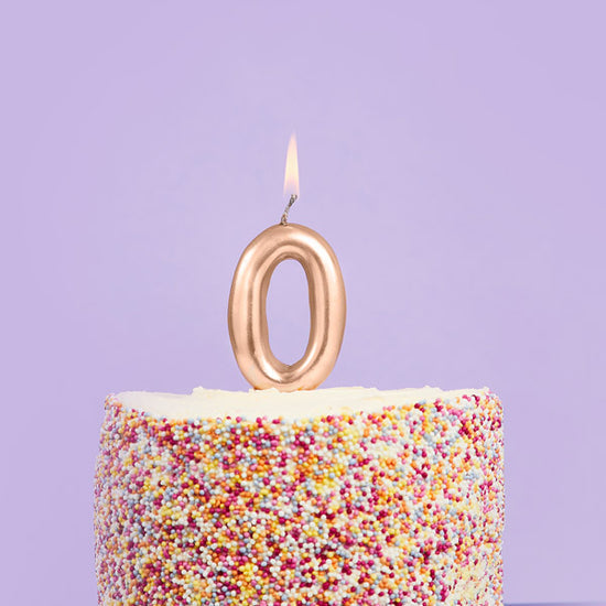 Hootyballoo Gold Number '0' Wax Candle Birthday Celebration Partyware