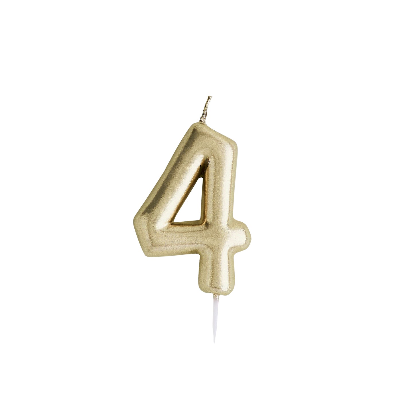 Hootyballoo Gold Number '4' Wax Candle Birthday Celebration Partyware