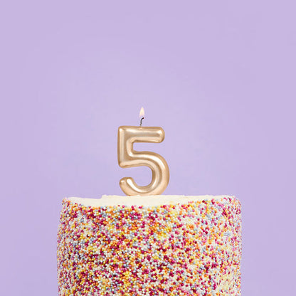 Hootyballoo Gold Number '5' Wax Candle Birthday Celebration Partyware
