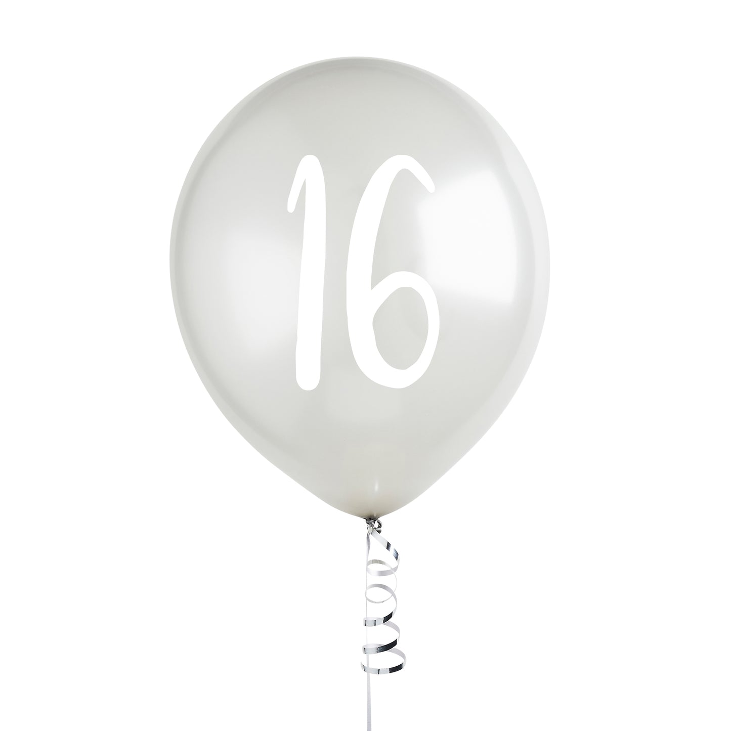 Hootyballoo 5 Pack Silver Number '16' Balloons Birthday Partyware
