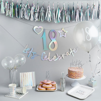 Hootyballoo 5 Pack Silver Number '16' Balloons Birthday Partyware