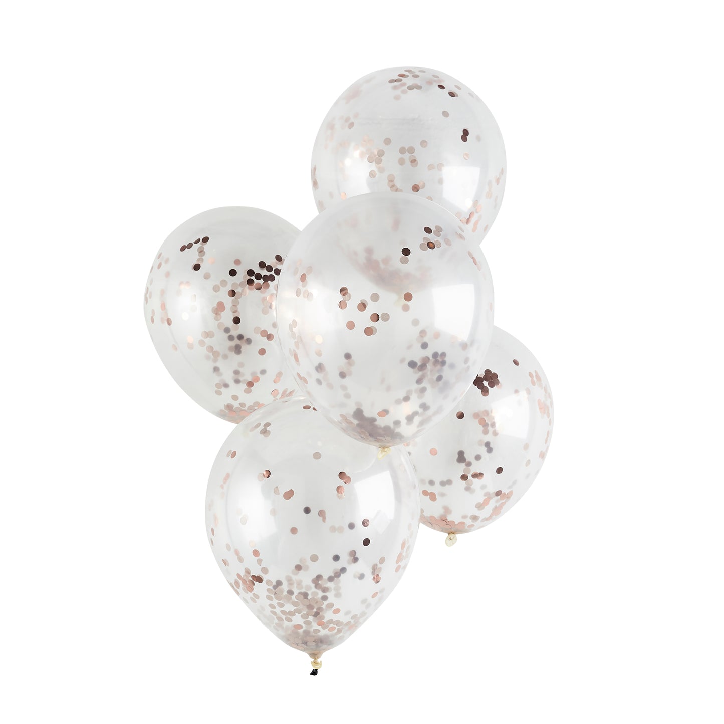 Hootyballoo 5 Pack Rose Gold 12" Confetti Balloons Party Decorations Partyware