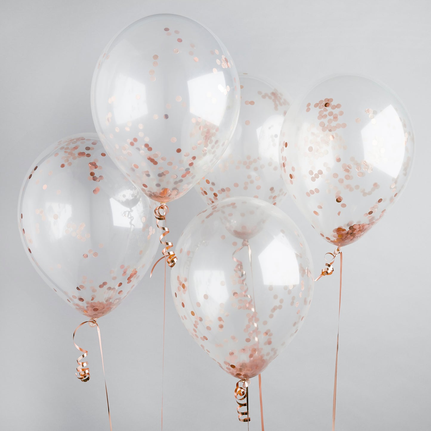 Hootyballoo 5 Pack Rose Gold 12" Confetti Balloons Party Decorations Partyware
