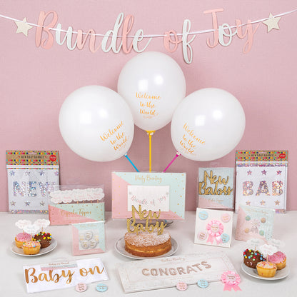 Set Of 5 Silver Confetti Party Balloons Air Or Helium Fill