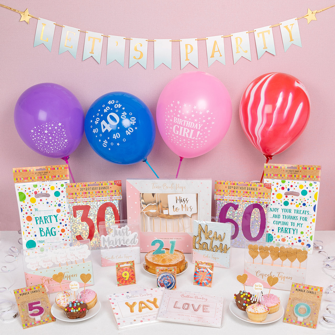 Personalised Create Your Own Foiled Paper Flag & Ribbon Party Bunting