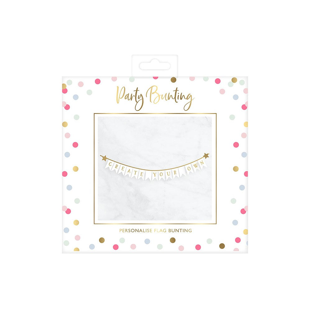 Personalised Create Your Own Foiled Paper Flag & Ribbon Party Bunting