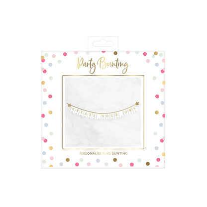 Personalised Create Your Own Foiled Paper Flag & Ribbon Party Bunting