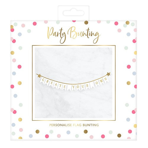 Personalised Create Your Own Foiled Paper Flag & Ribbon Party Bunting