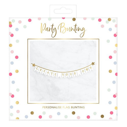 Personalised Create Your Own Foiled Paper Flag & Ribbon Party Bunting