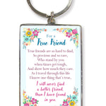 For A True Friend Metallic Keyring
