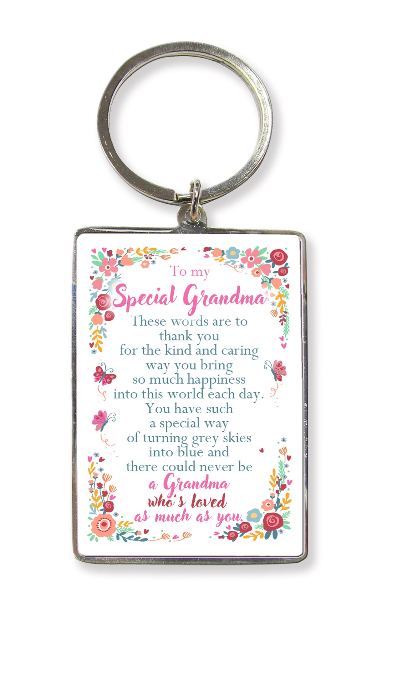 To My Special Grandma Metallic Keyring