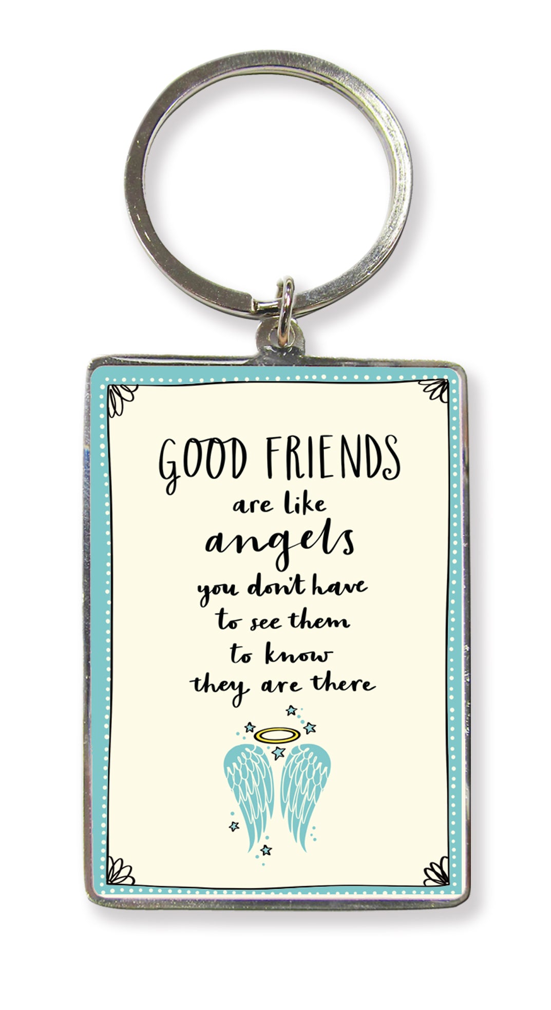Good Friends Are Like Angels Metallic Keyring