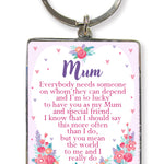 Mum I Love You Metallic Keyring