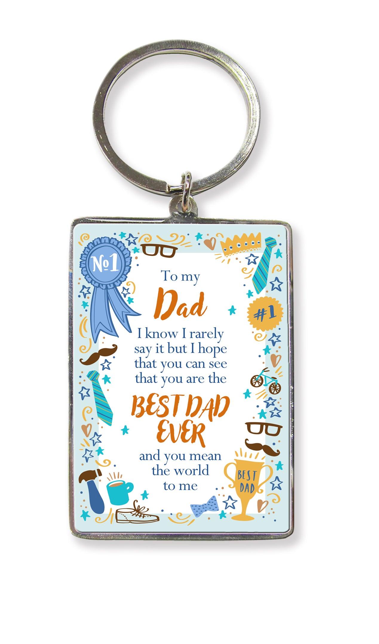 Best Dad Ever Metallic Keyring – Love Kate's