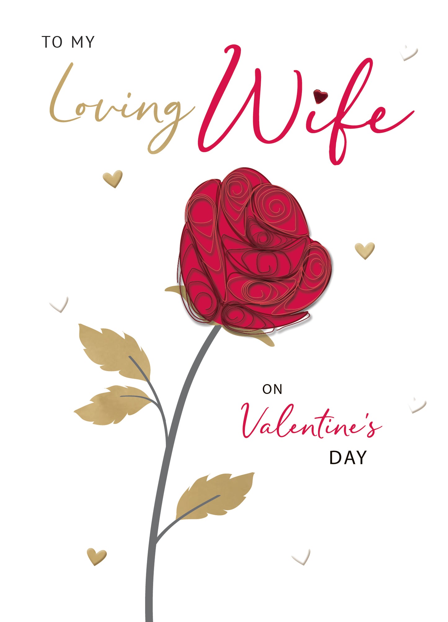 My Loving Wife Love In Bloom Valentines Day Hand-Finished Greeting Card