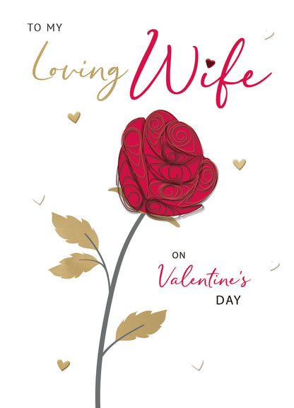 My Loving Wife Love In Bloom Valentines Day Hand-Finished Greeting Card