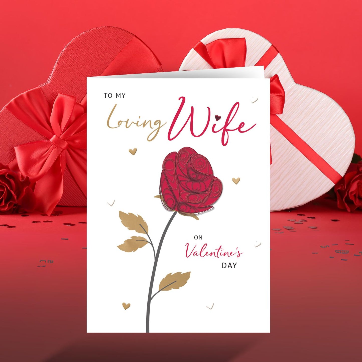 My Loving Wife Love In Bloom Valentines Day Hand-Finished Greeting Card